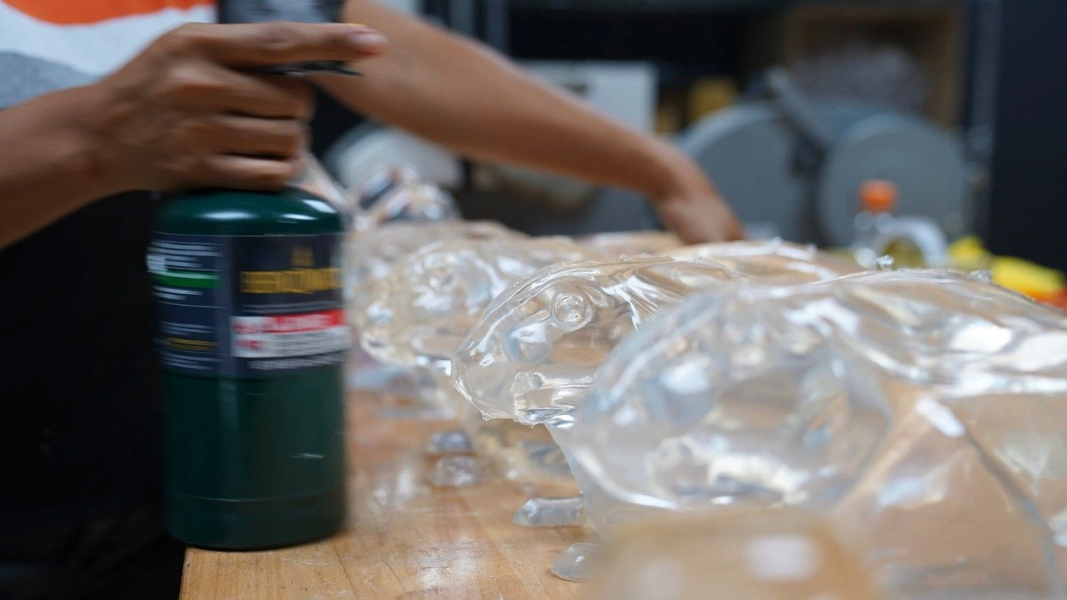 Clear Ballistics gel animal targets in production